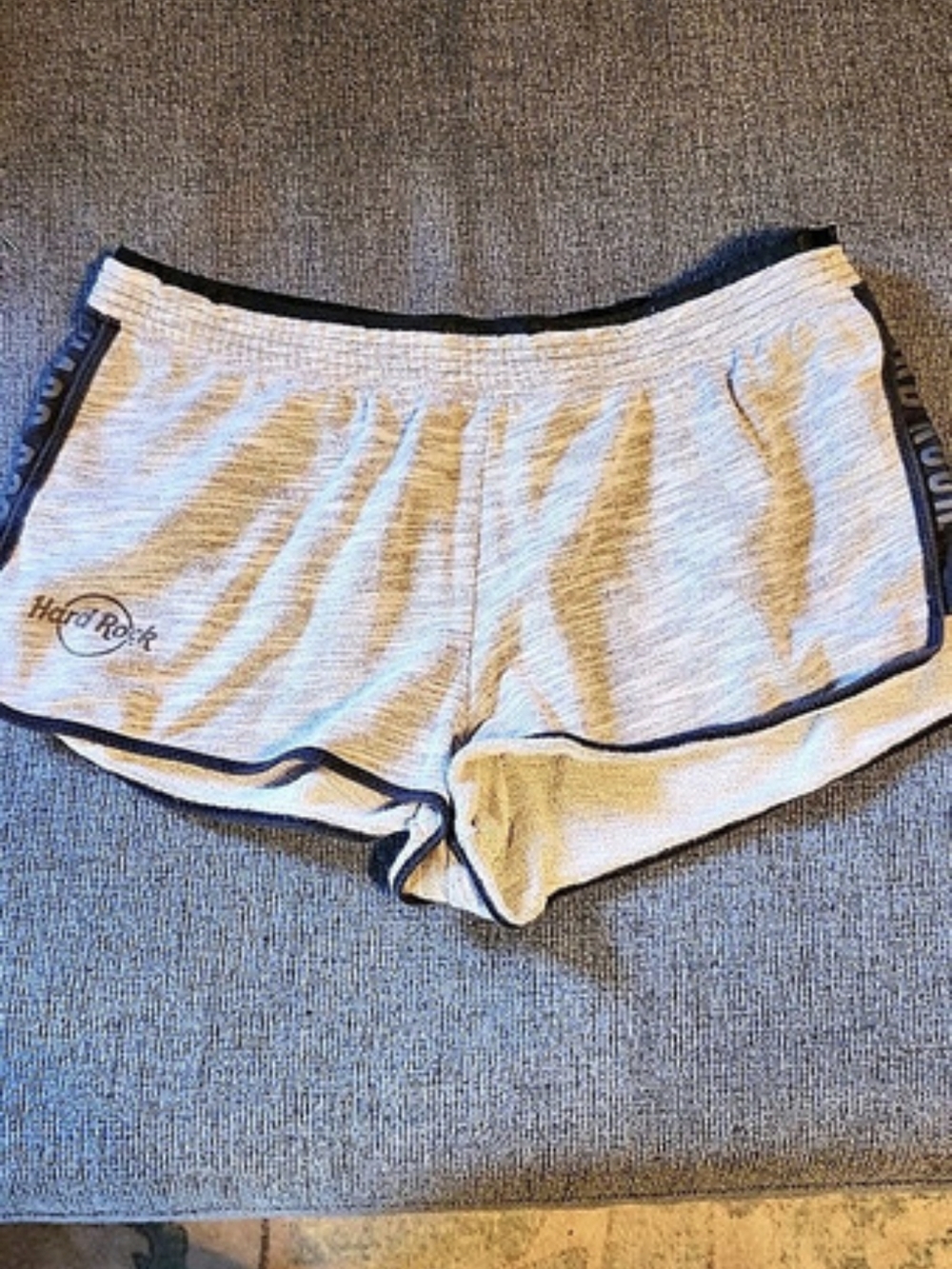 Hard Rock Cafe Gray & White Athletic Shorts